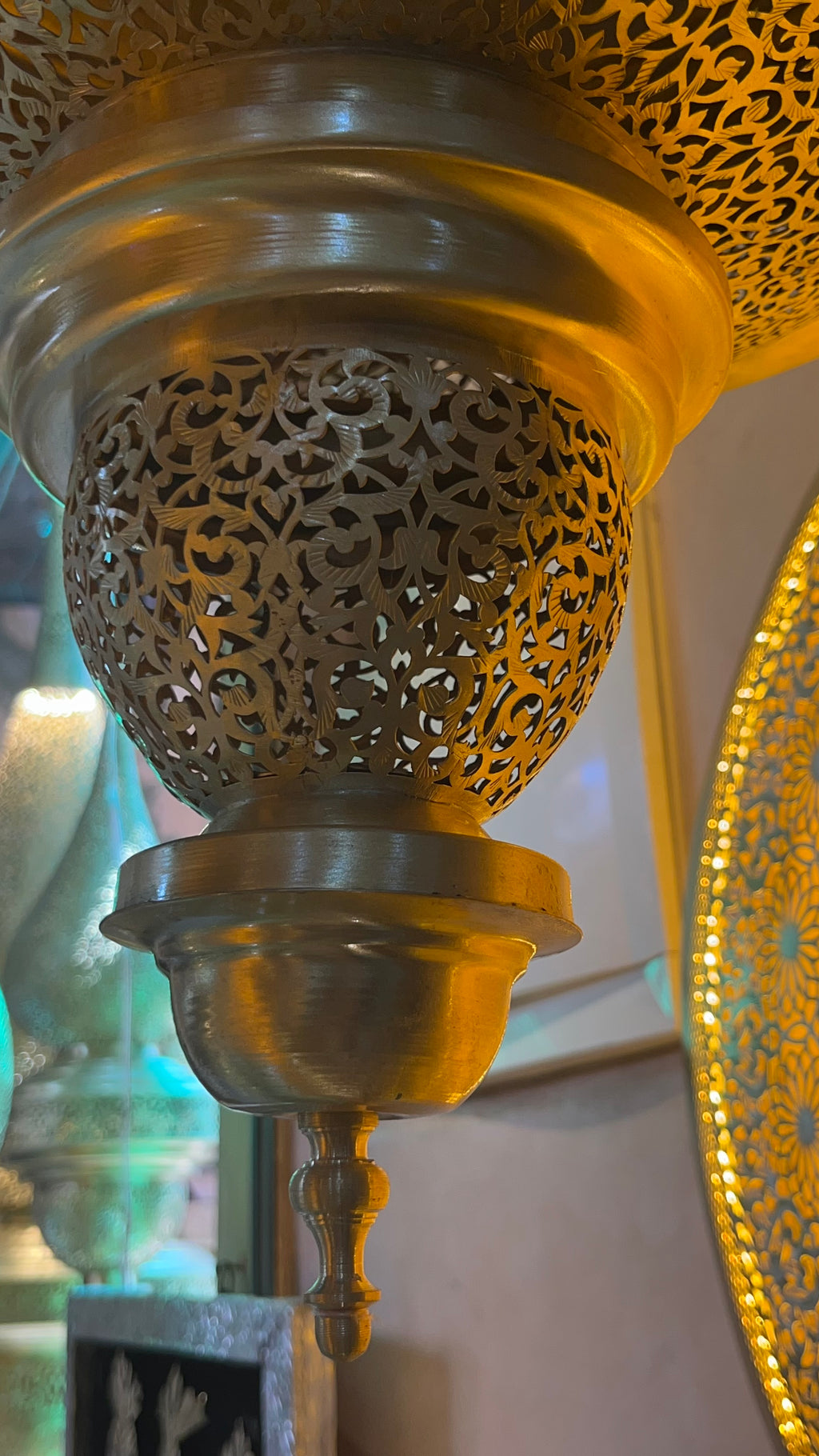 Handmade Moroccan Brass Floor Lamp – Large Pierced Brass Lantern – Bohemian Arabic Lighting – Luxury Home Decor – Artisan Metal Lamp