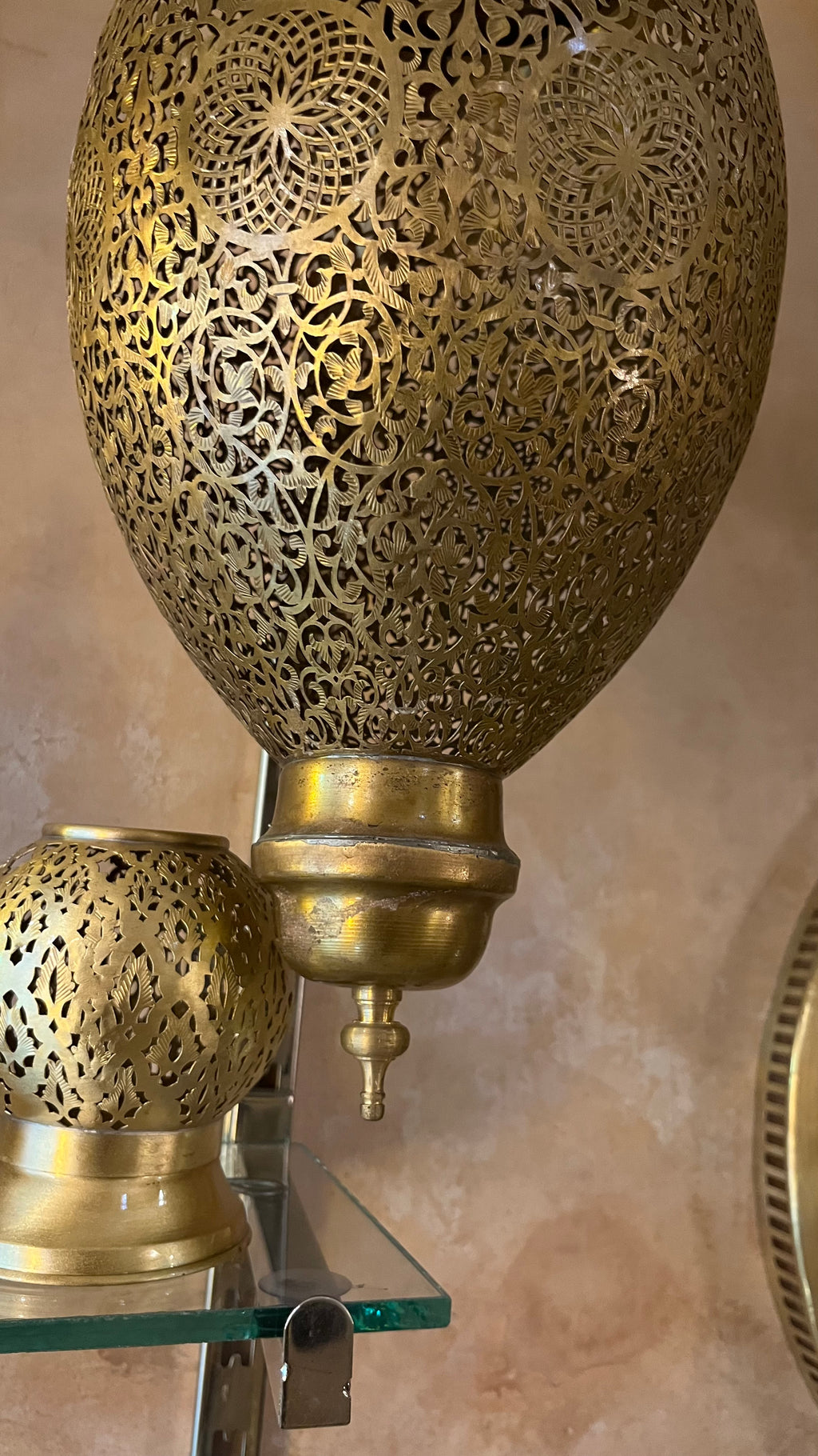 Handmade Moroccan Brass Floor Lamp – Large Pierced Brass Lantern – Bohemian Arabic Lighting – Luxury Home Decor – Artisan Metal Lamp