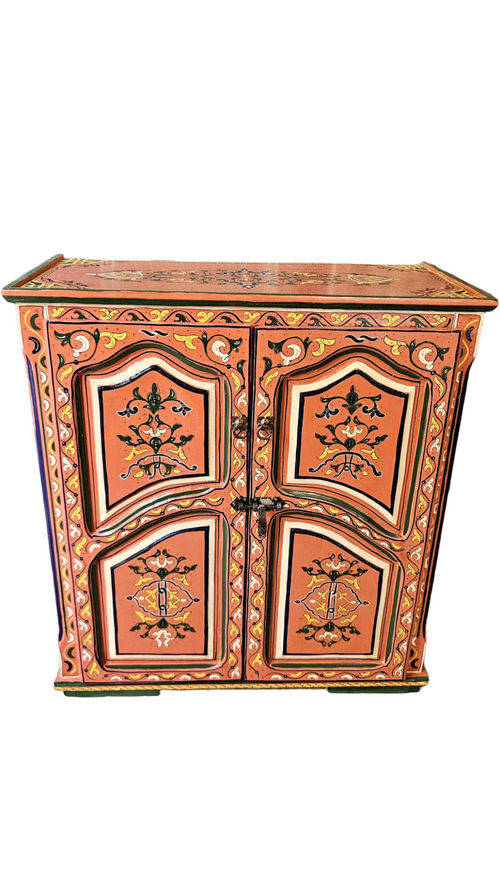Hand-Painted Moroccan Dresser | Handmade Oriental Wooden Cabinet | Living Room Storage Unit | Moroccan Sideboard Buffet