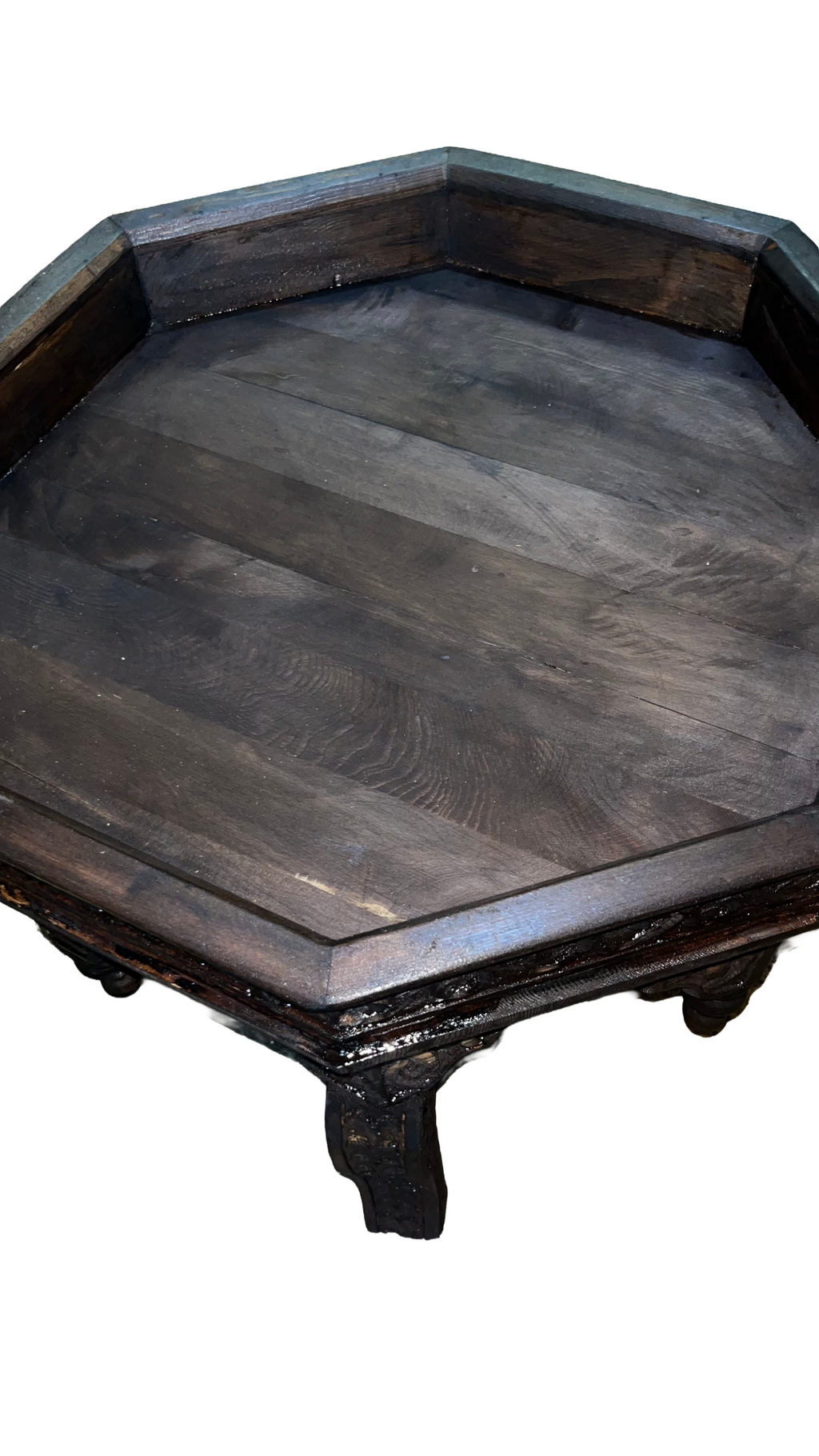Hand-Painted Moroccan Side Table, Oriental Accent Table, Solid Wood, Handmade Boho Decor