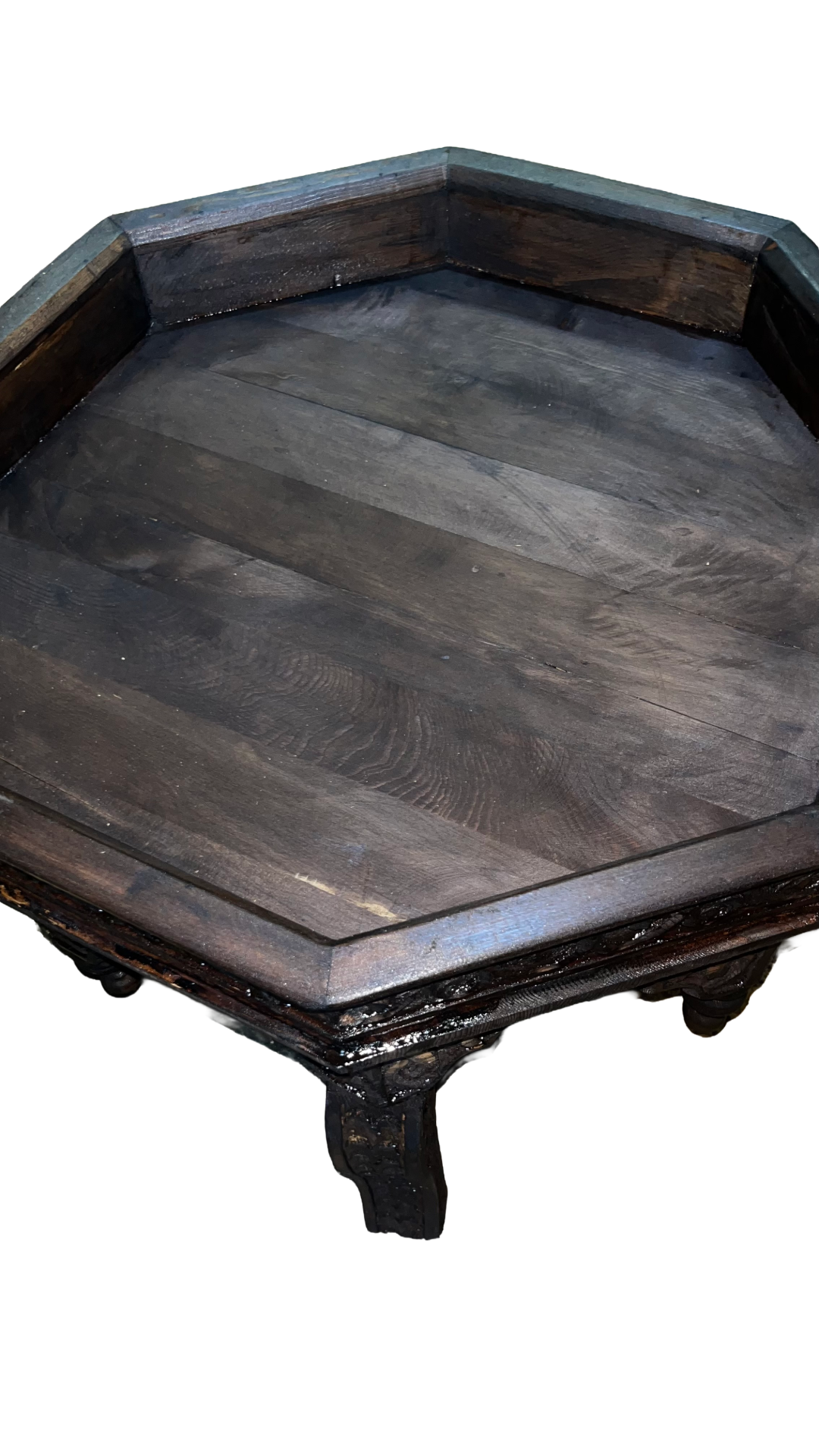 Hand-Painted Moroccan Side Table, Oriental Accent Table, Solid Wood, Handmade Boho Decor