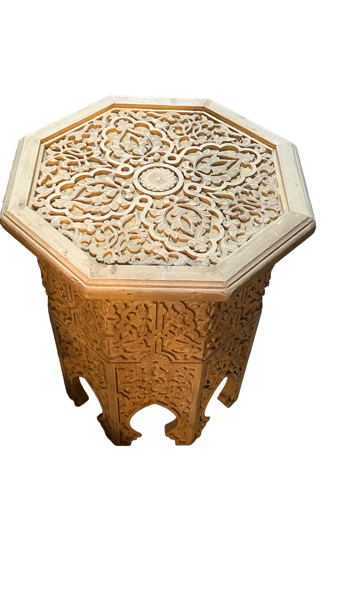 Hand-Painted Moroccan Side Table, Oriental Accent Table, Solid Wood, Handmade Boho Decor