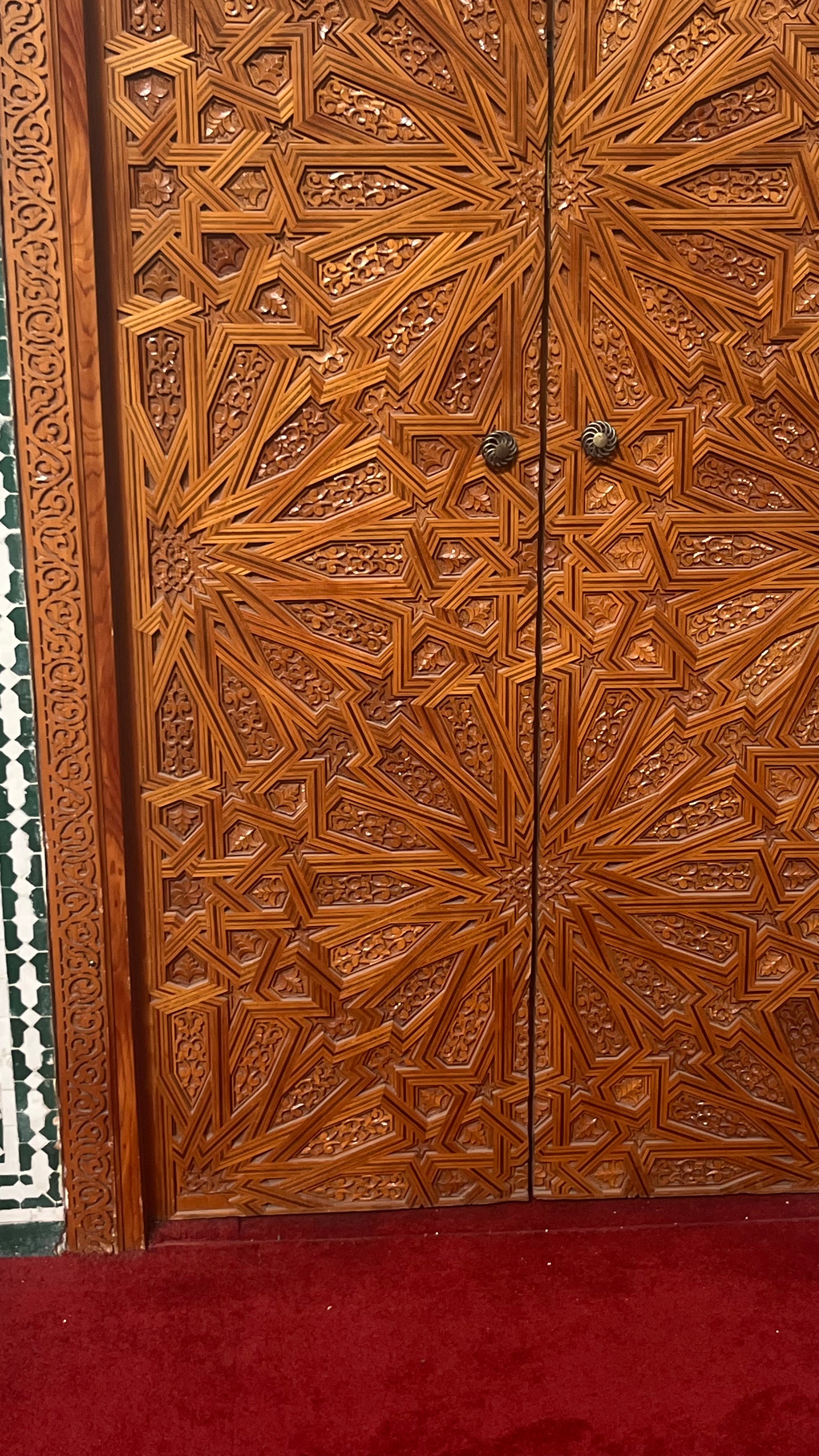 Hand-Carved Moroccan Cedar Wood Door – Arched Rustic Entryway, Statement Home Decor