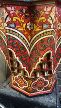 Hand-Painted Moroccan Side Table, Oriental Accent Table, Solid Wood, Handmade Boho Decor