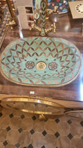 Handmade Moroccan Brass and Colorful Resin Vessel Sink – Luxury Artisan Bathroom Washbasin