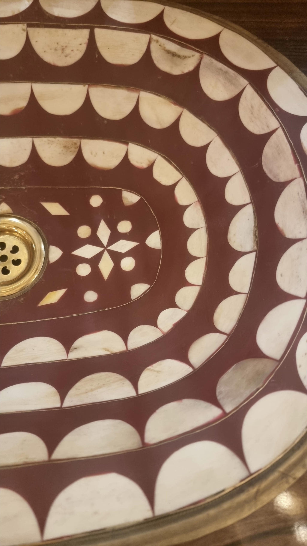 Luxury Moroccan Brass and Resin Vessel Sink – Handmade Decorative Bathroom Basin