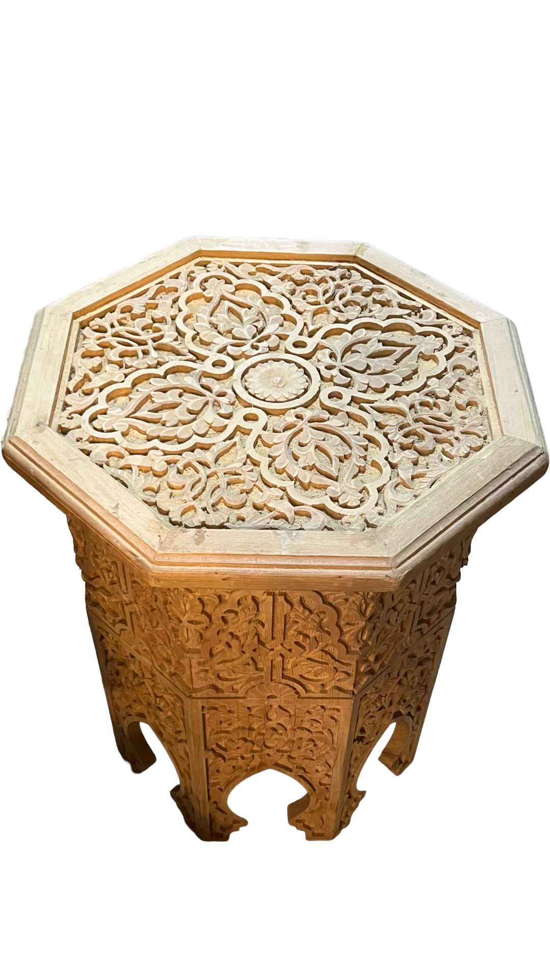 Hand-Painted Moroccan Side Table, Oriental Accent Table, Solid Wood, Handmade Boho Decor