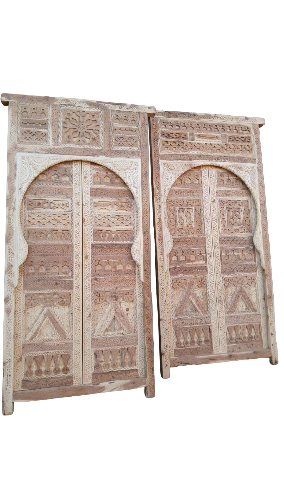 Hand-Carved Moroccan Cedar Wood Door – Arched Rustic Entryway, Statement Home Decor (Copie)