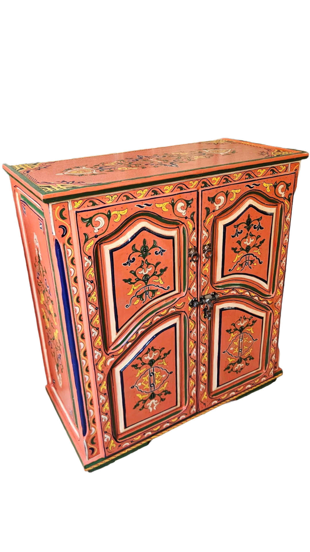 Hand-Painted Moroccan Dresser | Handmade Oriental Wooden Cabinet | Living Room Storage Unit | Moroccan Sideboard Buffet