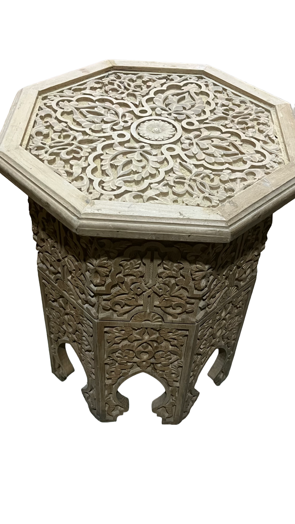 Hand-Painted Moroccan Side Table, Oriental Accent Table, Solid Wood, Handmade Boho Decor