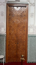 Hand-Carved Moroccan Cedar Wood Door – Arched Rustic Entryway, Statement Home Decor