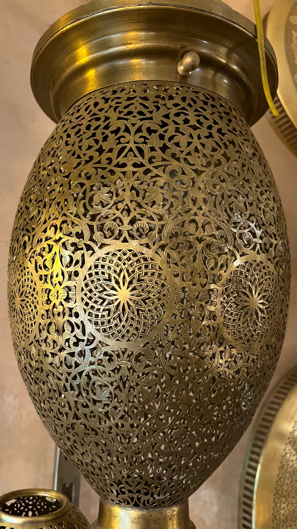 Handmade Moroccan Brass Floor Lamp – Large Pierced Brass Lantern – Bohemian Arabic Lighting – Luxury Home Decor – Artisan Metal Lamp
