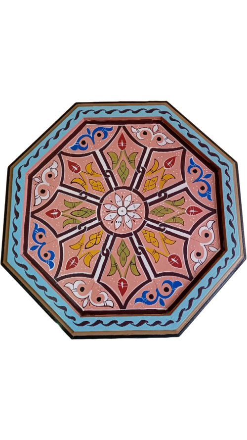 Hand-Painted Moroccan Side Table | Handmade Cedar Wood Accent Table