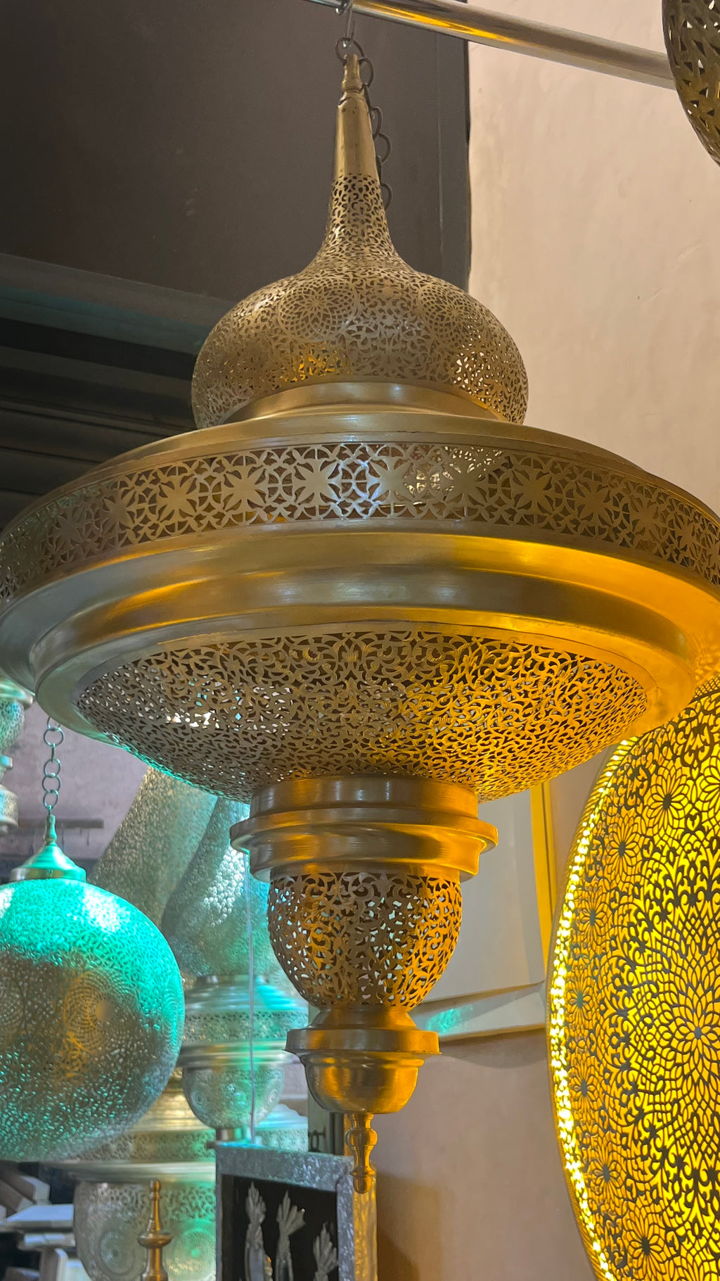 Handmade Moroccan Brass Floor Lamp – Large Pierced Brass Lantern – Bohemian Arabic Lighting – Luxury Home Decor – Artisan Metal Lamp