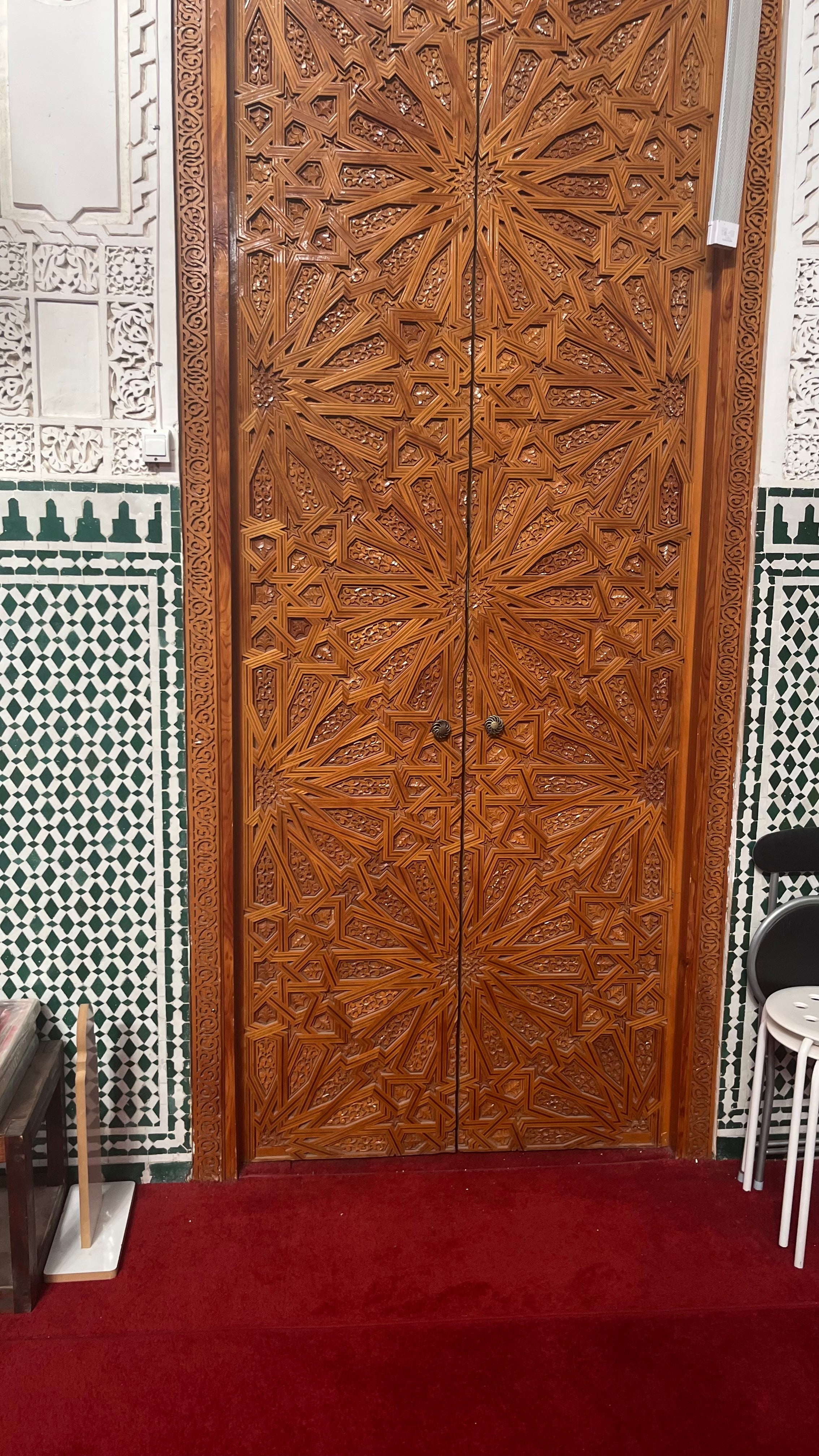 Hand-Carved Moroccan Cedar Wood Door – Arched Rustic Entryway, Statement Home Decor