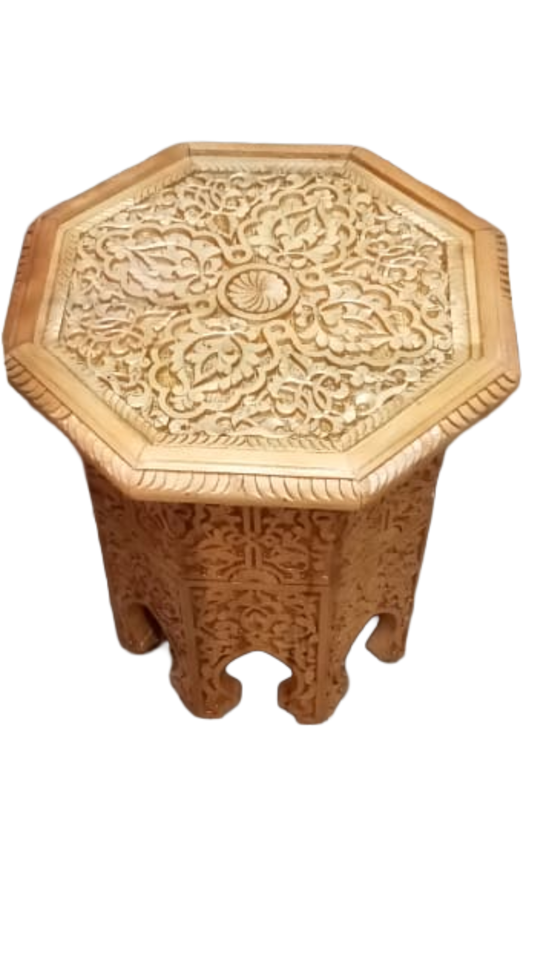 Hand-Painted Moroccan Side Table, Oriental Accent Table, Solid Wood, Handmade Boho Decor