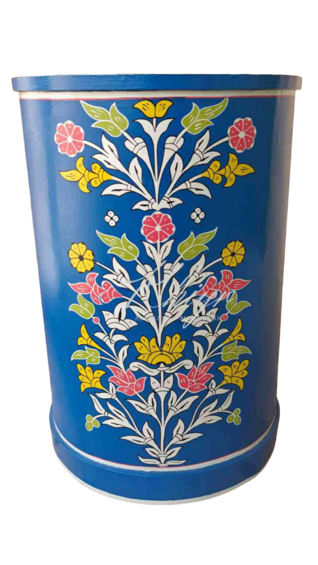 Hand-Painted Moroccan Side Table, Oriental Accent Table, Solid Wood, Handmade Boho Decor