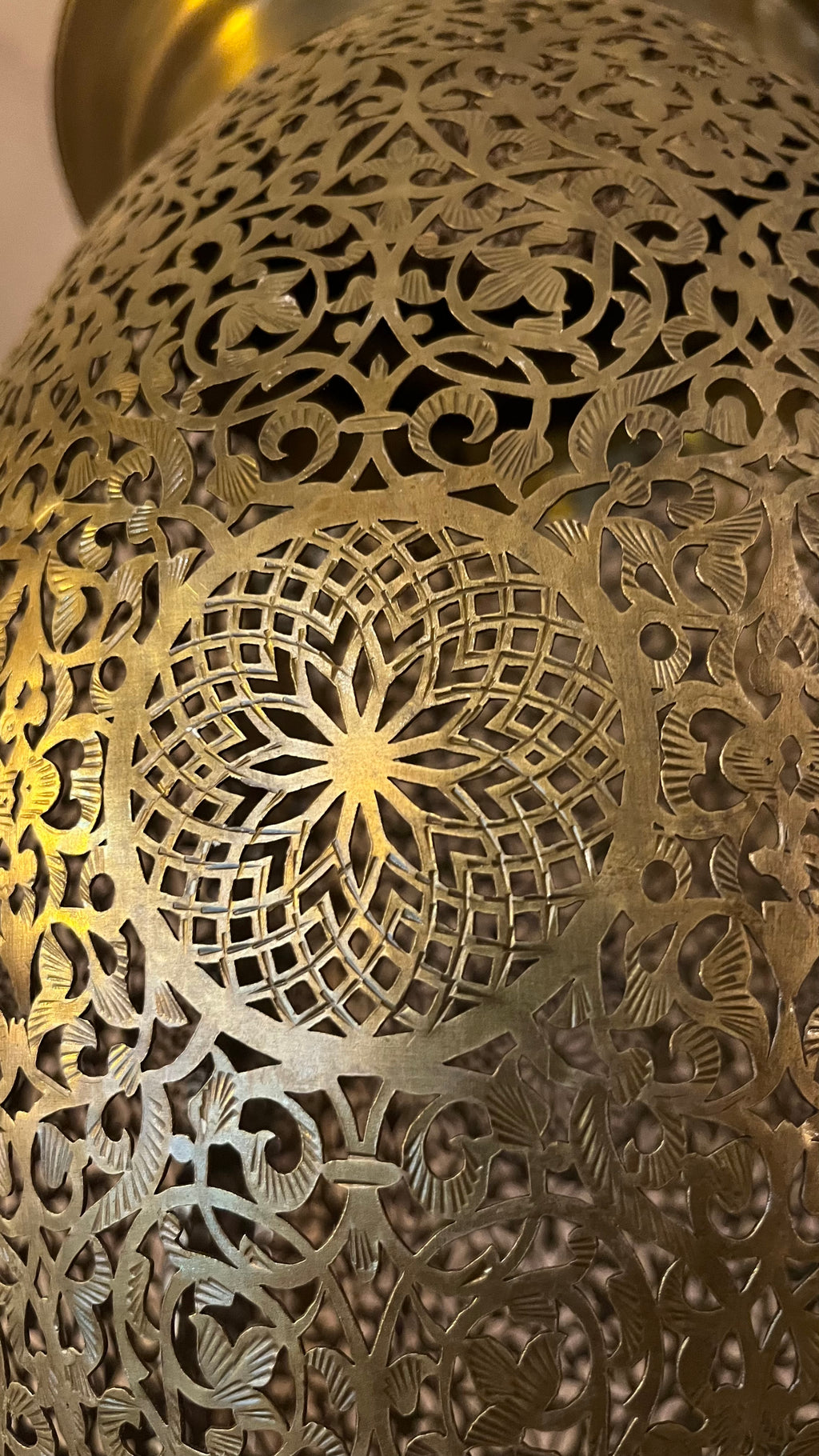 Handmade Moroccan Brass Floor Lamp – Large Pierced Brass Lantern – Bohemian Arabic Lighting – Luxury Home Decor – Artisan Metal Lamp