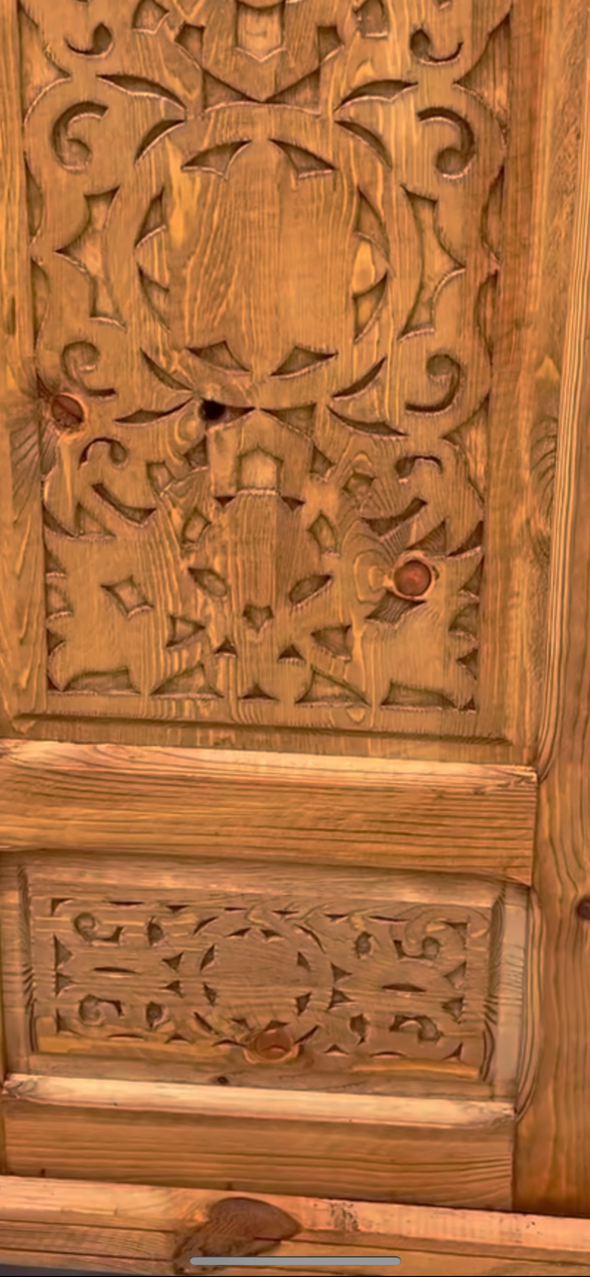 Hand-Carved Moroccan Cedar Wood Door – Arched Rustic Entryway, Statement Home Decor