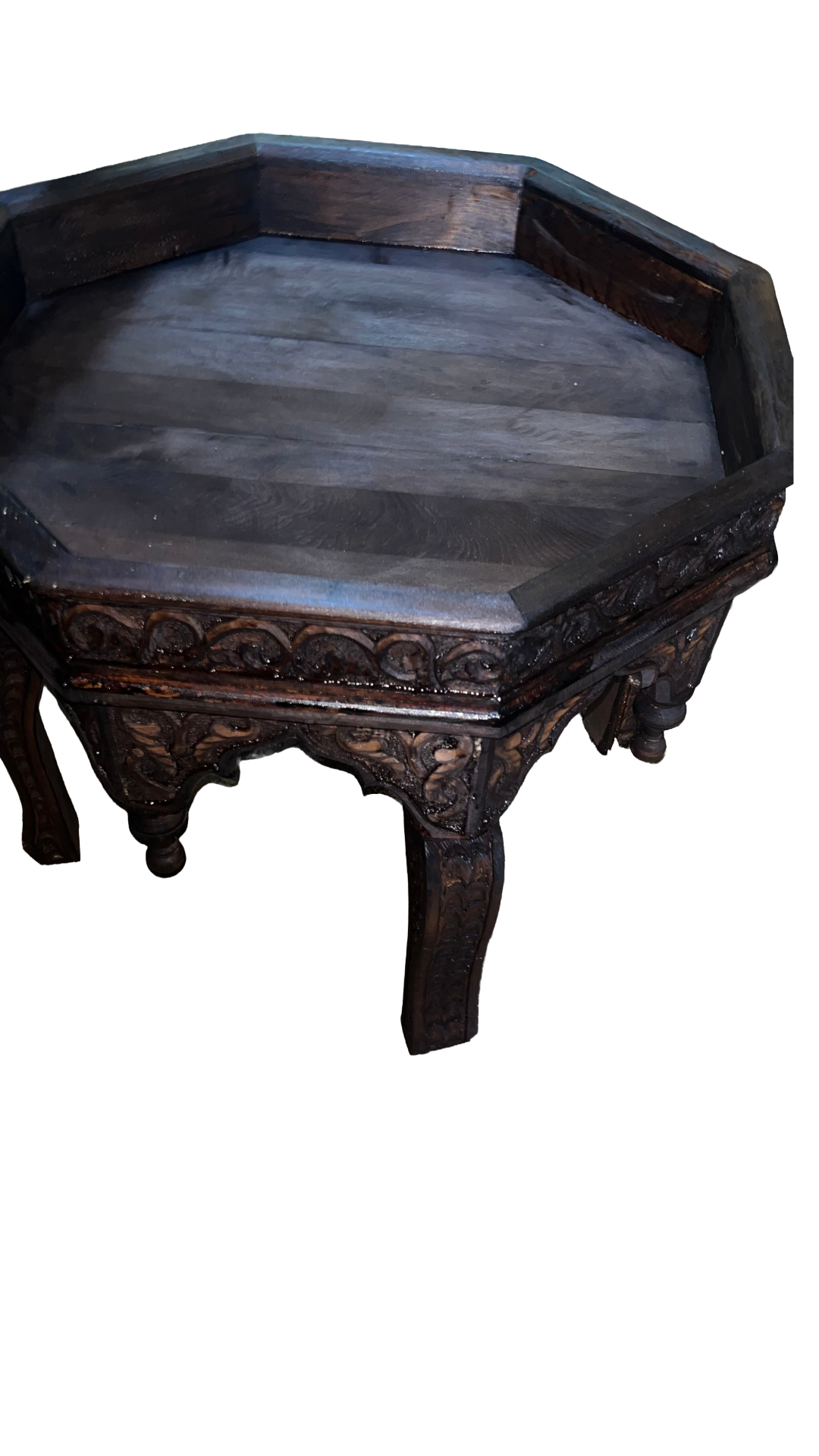 Hand-Painted Moroccan Side Table, Oriental Accent Table, Solid Wood, Handmade Boho Decor