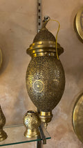 Handmade Moroccan Brass Floor Lamp – Large Pierced Brass Lantern – Bohemian Arabic Lighting – Luxury Home Decor – Artisan Metal Lamp