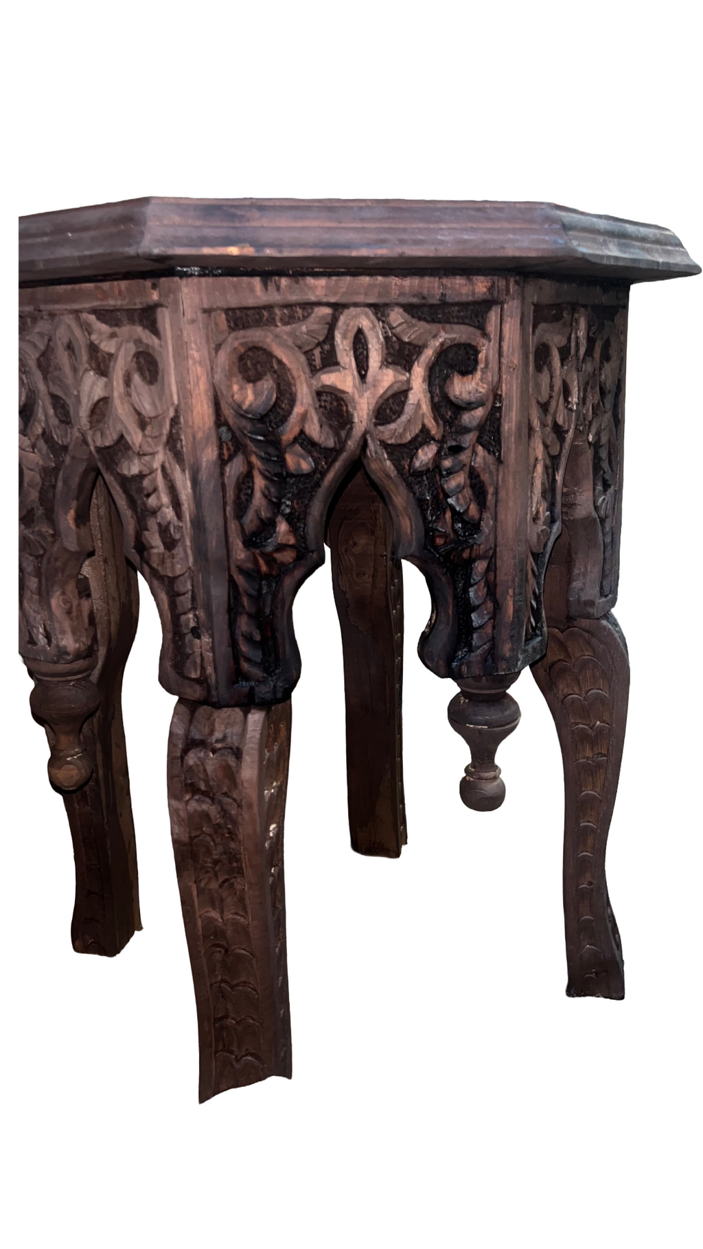 Hand-Painted Moroccan Side Table, Oriental Accent Table, Solid Wood, Handmade Boho Decor