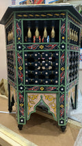 Hand-painted Moroccan side table, oriental side table, solid wood, handmade bohemian decor