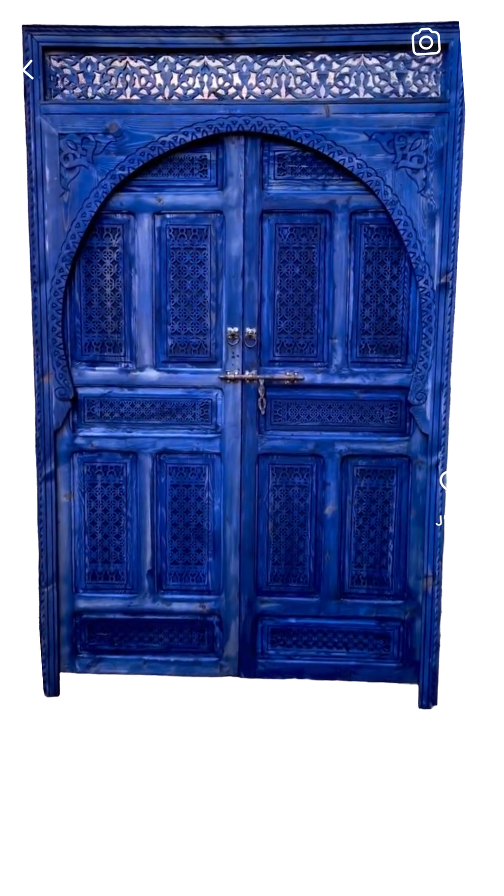 Hand-Carved Moroccan Cedar Wood Door – Arched Rustic Entryway, Statement Home Decor (Copie)