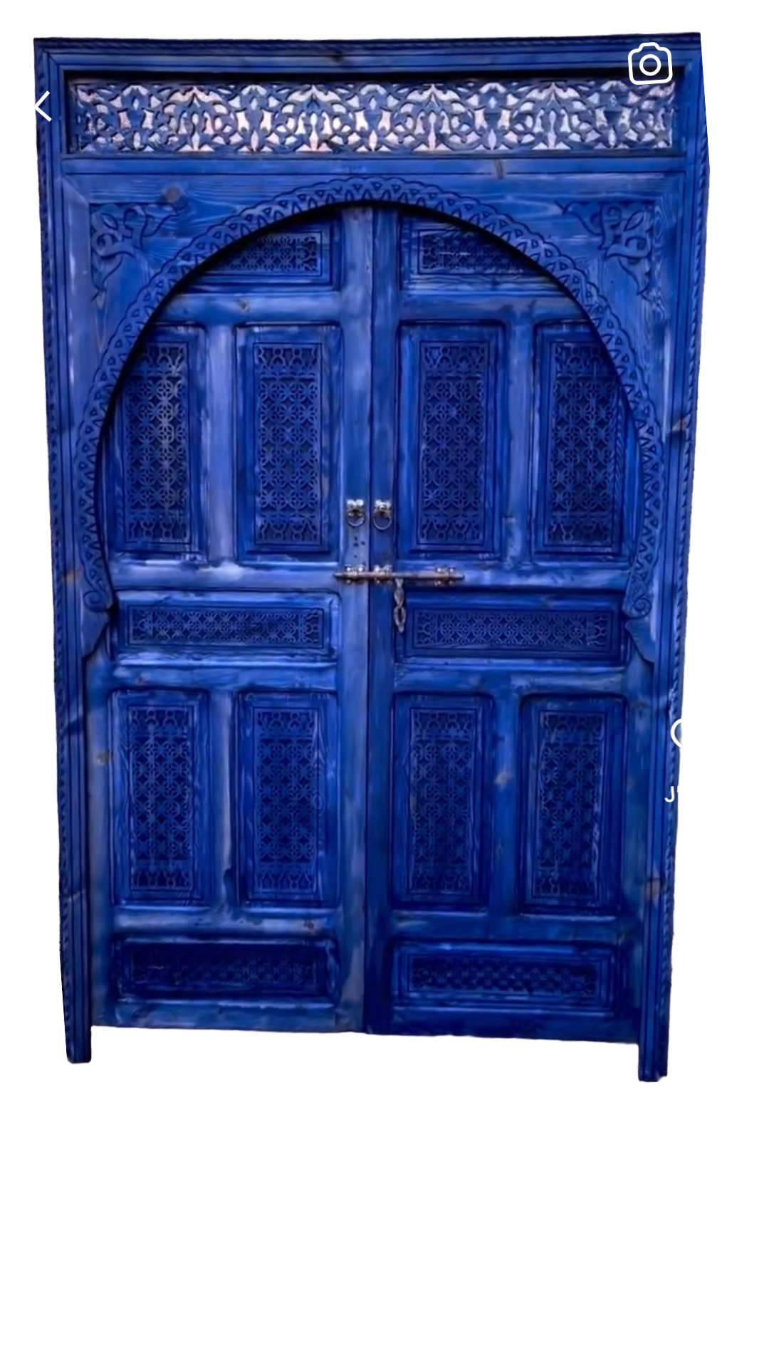 Hand-Carved Moroccan Cedar Wood Door – Arched Rustic Entryway, Statement Home Decor (Copie)