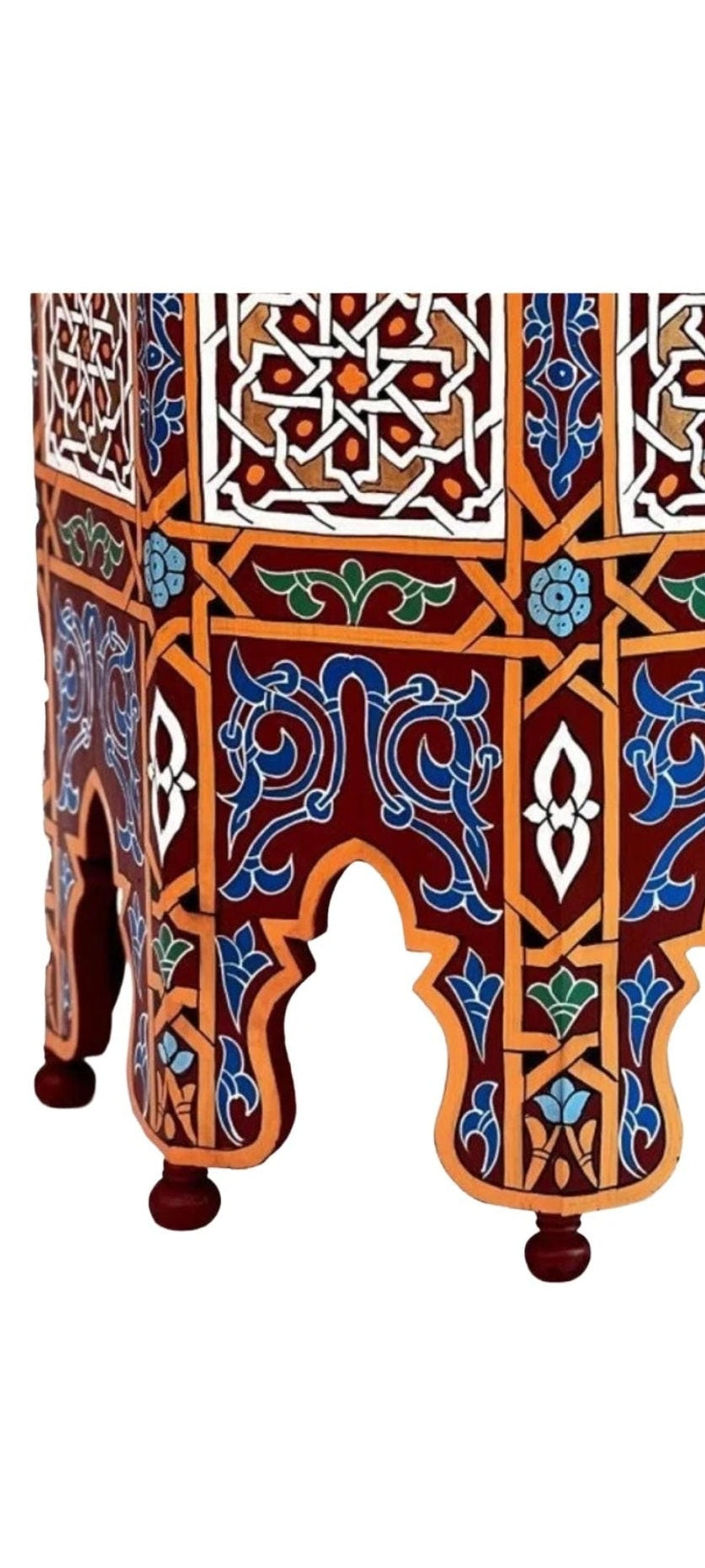 Hand painted Moroccan side table,oriental accents table, solid wood ,handmade boho decor (Copie)
