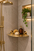 Handmade Unlacquered Brass Corner Shelf Bracket – Wall-Mounted Brass Shelf Support