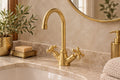 Single-Hole Solid Brass Bathroom Basin Faucet – Unlacquered Brass, English Style