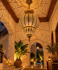 Handmade Moroccan Brass Wall Sconce – Intricate Islamic Geometric Filigree Wall Ligth