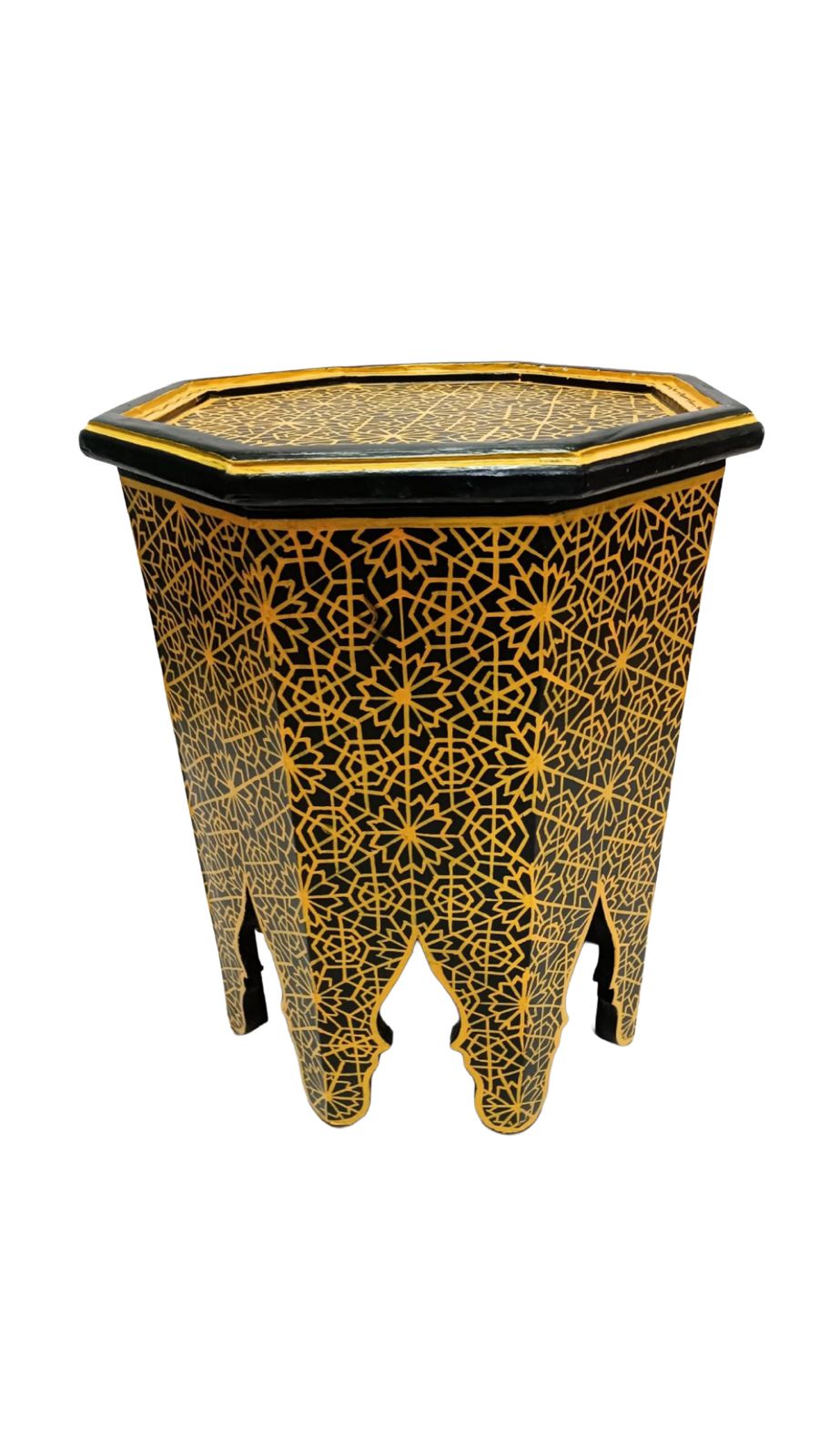Hand-Painted Moroccan Side Table, Oriental Accent Table, Solid Wood, Handmade Boho Decor