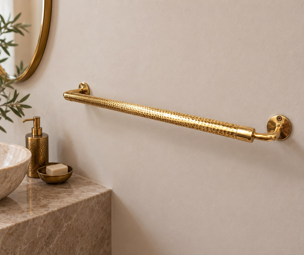 Unlacquered Brass Towel Holder – Handmade in Morocco