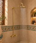 Exposed Brass Shower System for Indoor & Outdoor Use