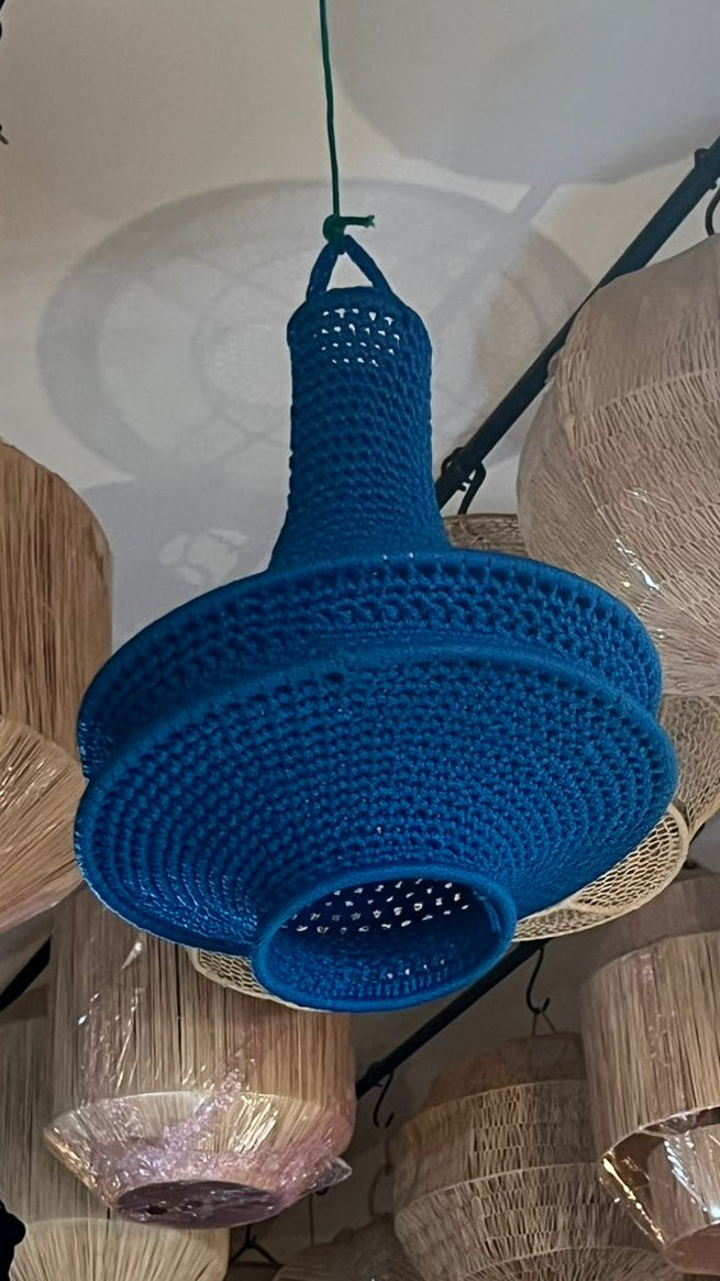 Handwoven Palm Fiber Pendant Light – Moroccan Bohemian Ceiling Lamp