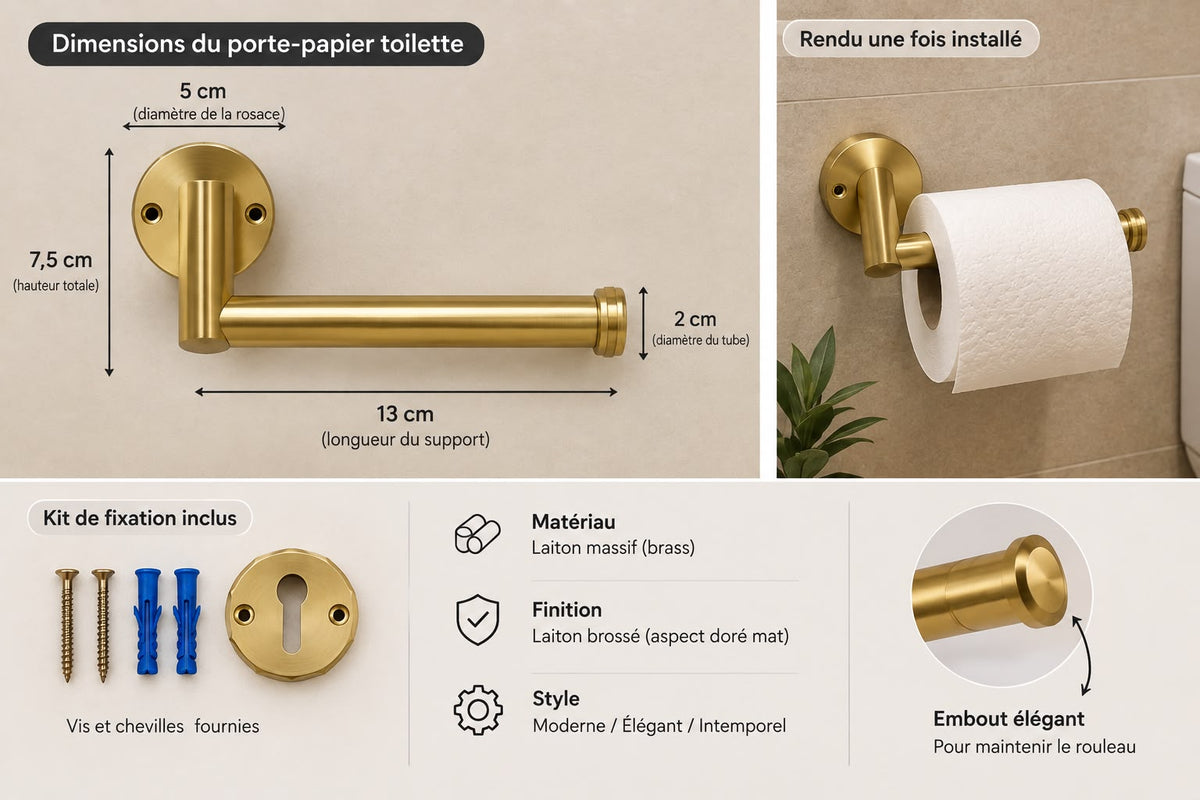 Handmade Brass Toilet Paper Holder with Shelf, Moroccan Bathroom Wall Decor, Gold Toilet Roll Holder