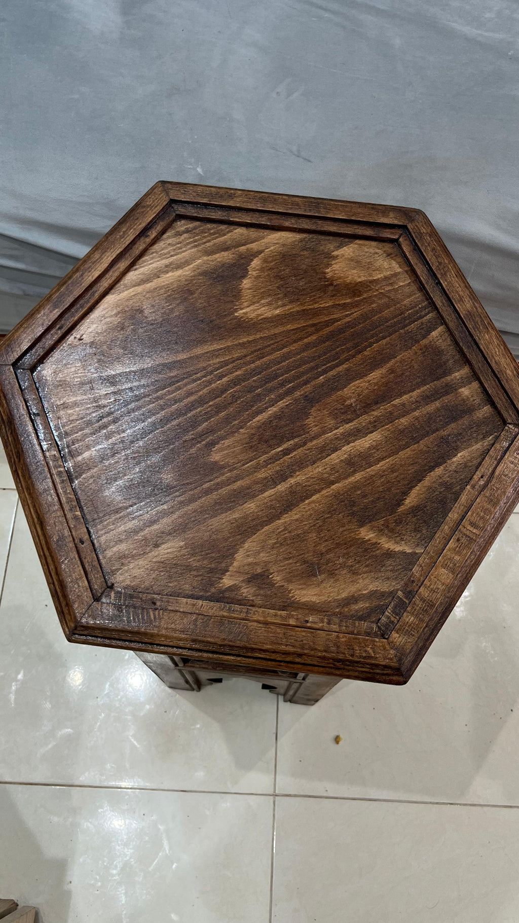 Hand-Painted Moroccan Side Table, Oriental Accent Table, Cedar Wood, Handmade Boho Decor