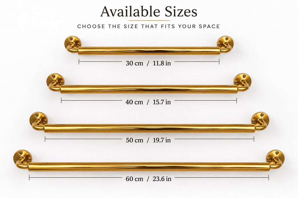 Handmade Moroccan Unlacquered Brass Towel Rack for Bathroom
