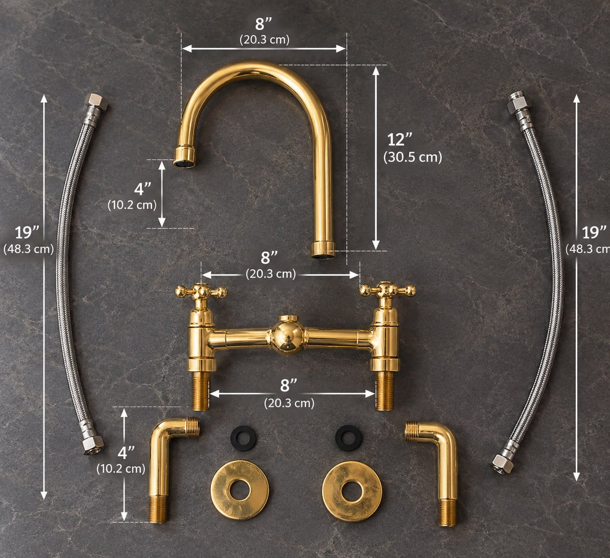 Unlacquered Brass Wall-Mount Bridge Kitchen Faucet – -Style Kitchen Sink Faucet