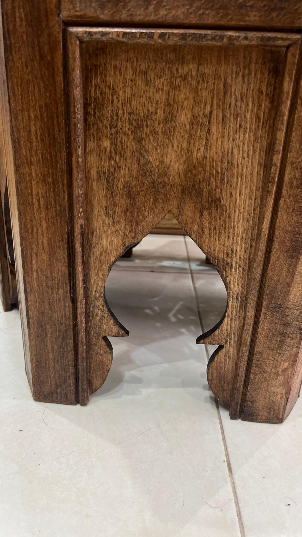 Hand-Painted Moroccan Side Table, Oriental Accent Table, Cedar Wood, Handmade Boho Decor