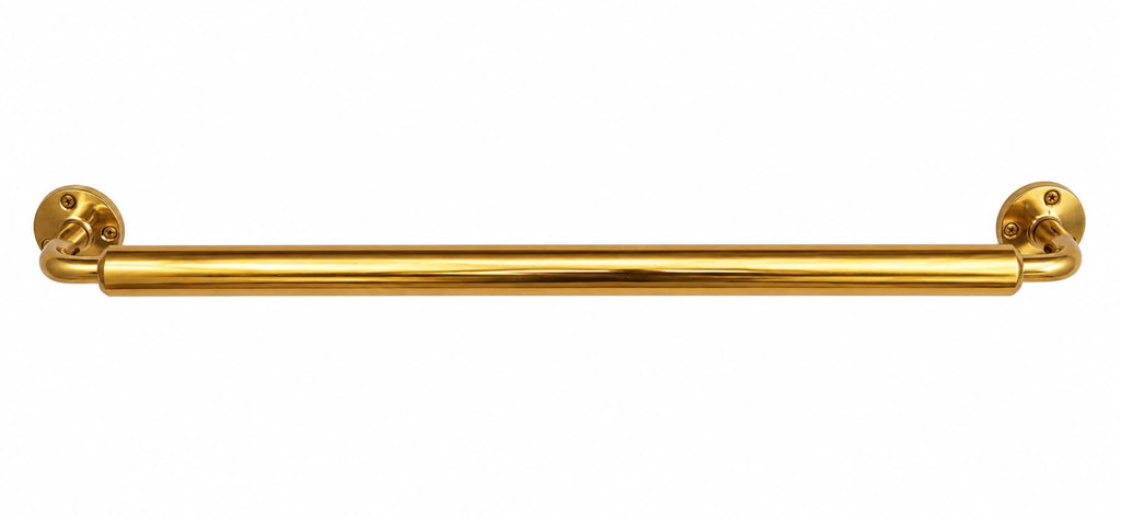 Handmade Moroccan Unlacquered Brass Towel Rack for Bathroom