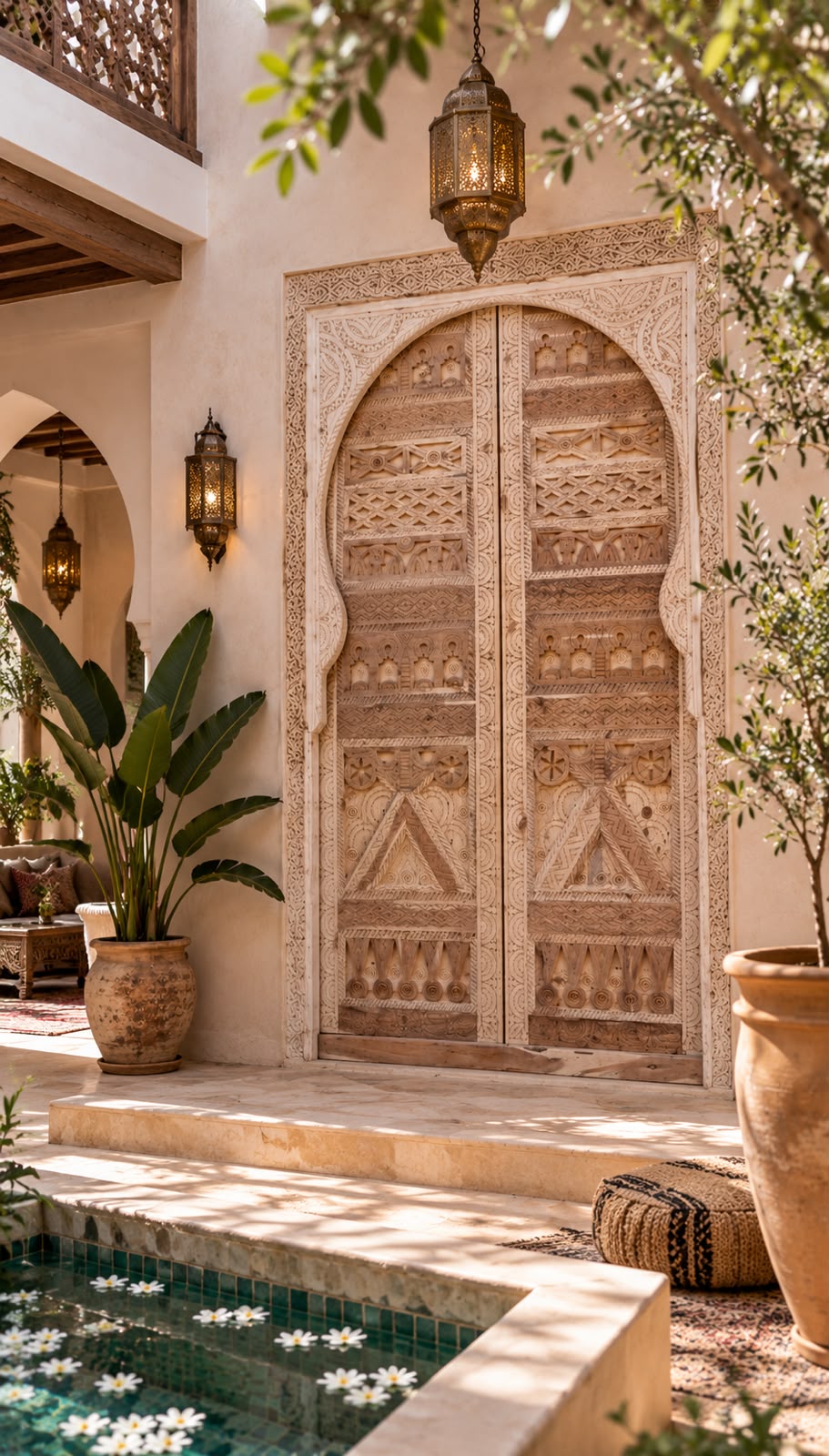 Handmade Moroccan Cedar Wood Door | Premium Carved Wooden Double luxury Door