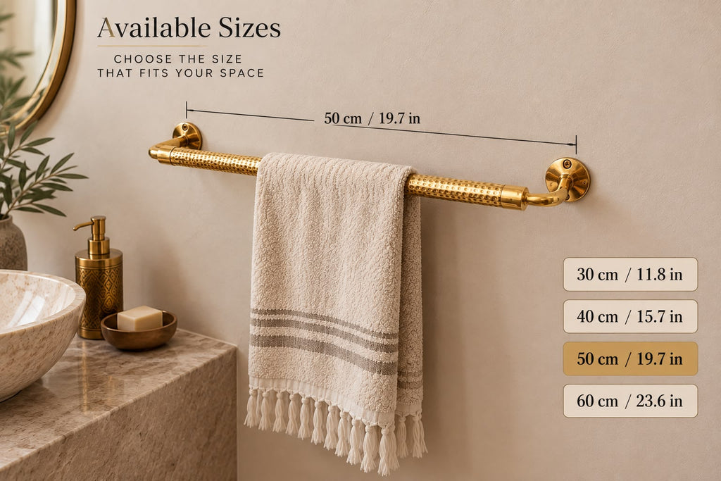 Unlacquered Brass Towel Holder – Handmade in Morocco