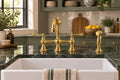 Handcrafted Moroccan Bridge Kitchen Faucet – Unlacquered Brass with Side Sprayer