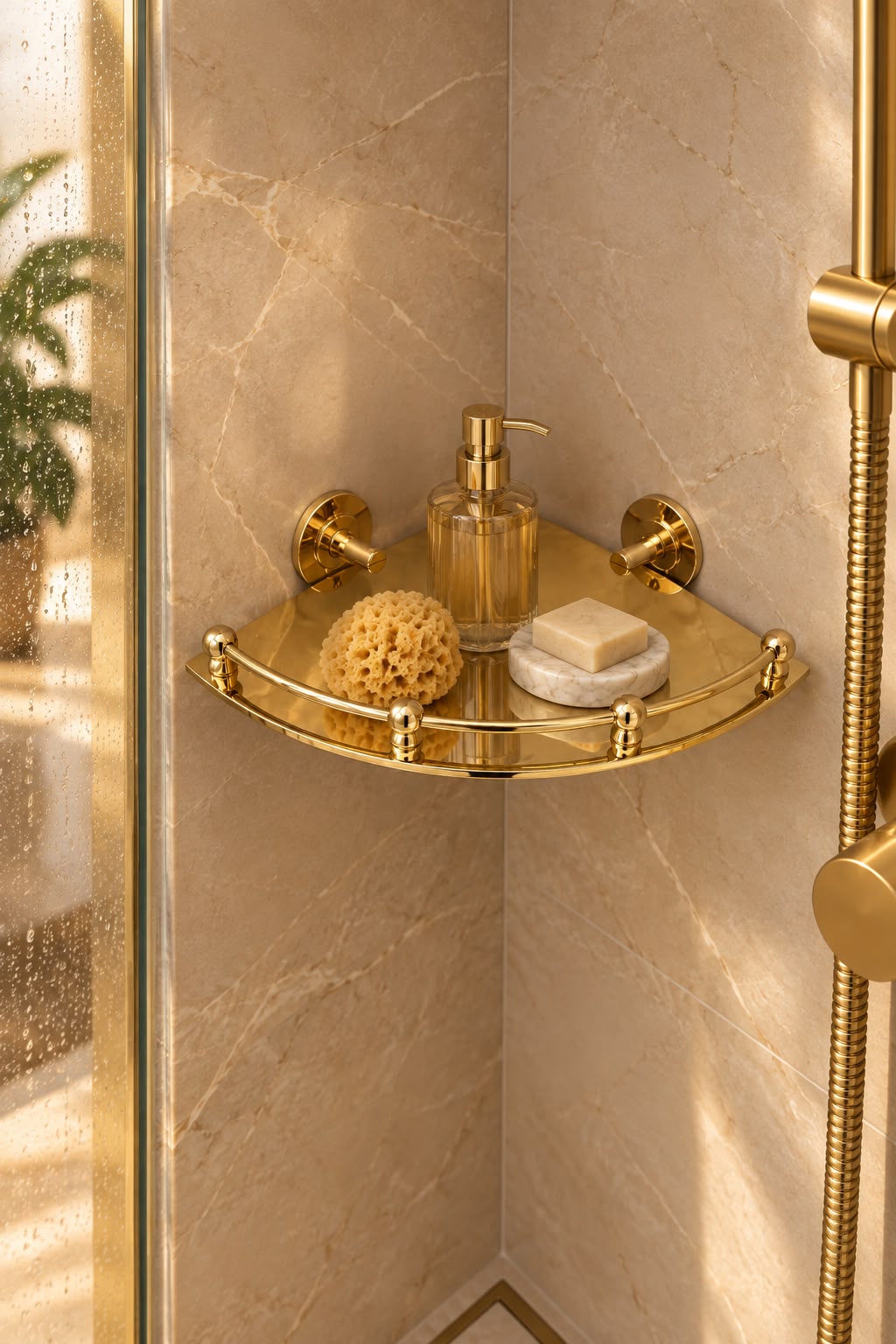 Handmade Unlacquered Brass Corner Shelf Bracket – Wall-Mounted Brass Shelf Support moroccan artisanal