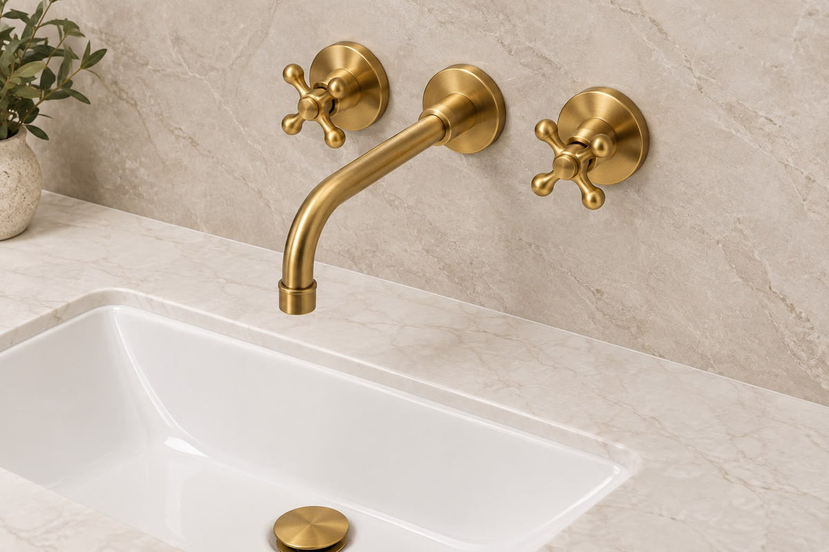 Unlacquered Brass Wall-Mount Pot Filler Faucet with Swing and Folding Arm | morocco brass