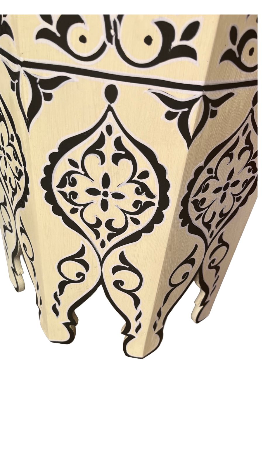 Hand-Painted Moroccan Side Table, Oriental Accent Table, Solid Wood, Handmade Boho Decor