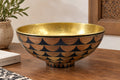 Unlacquered Brass Bathroom Sink – Handmade Vessel Bowl Sink with Wood and Black Resin Inlay